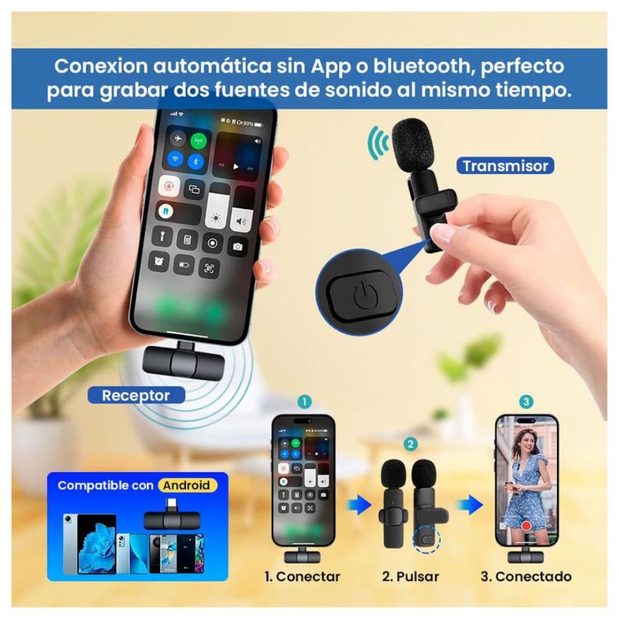Micrófono Inalámbrico Solapa USB Tipo C