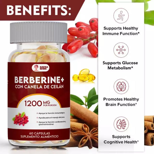 Berberina 1200 mg + Ceylon Cinnamon 60 caps