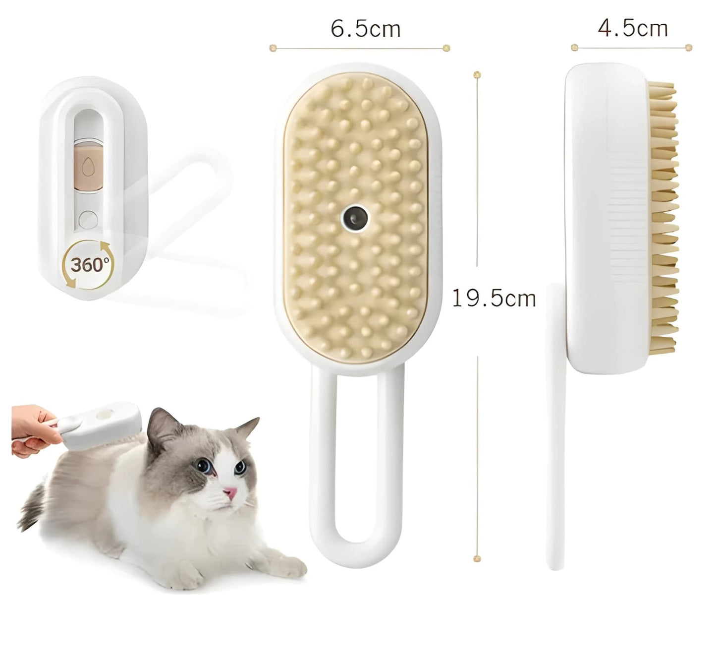 Cepillo Vaporizador para Mascotas Recargable
